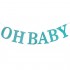Glitter Μπάνερ Oh Baby γαλάζιο