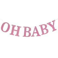 Glitter Μπάνερ Oh Baby ροζ Glitter Μπάνερ Oh Baby ροζ