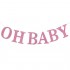 Glitter Μπάνερ Oh Baby ροζ