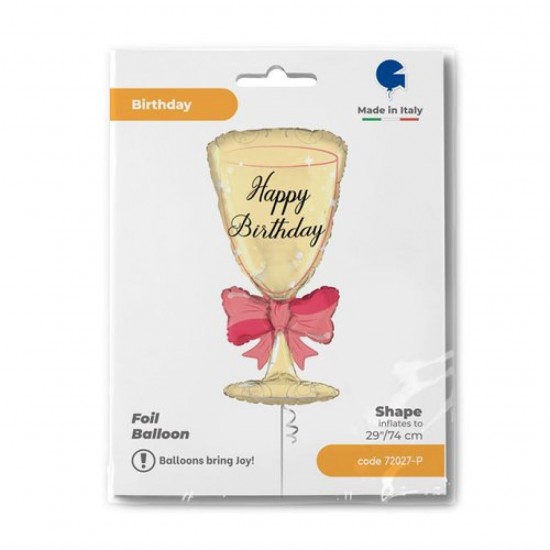 29" Μπαλόνι Ποτήρι Σαμπάνιας Με Φιόγκο