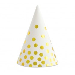 Καπέλα πάρτυ Άσπρα με πουά (6 τεμ) Καπέλα πάρτυ Άσπρα με πουά (6 τεμ)