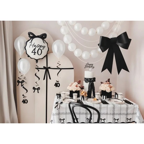 Καρό Τραπεζομάντηλο Μαύροι Φιόγκοι