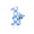 Κεράκι Αριθμός 1 Αρκουδάκι γαλάζιο