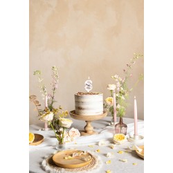 Κεράκι αριθμός 8 λευκό με λουλούδια