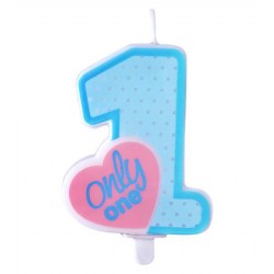 Κεράκι γενεθλίων "1" Only One γαλάζιο Κεράκι γενεθλίων "1" Only One γαλάζιο