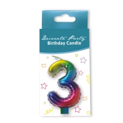 Κεράκι Rainbow Aριθμός 3 Κεράκι Rainbow Aριθμός 3