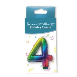 Κεράκι Rainbow Aριθμός 4 Κεράκι Rainbow Aριθμός 4