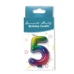 Κεράκι Rainbow Aριθμός 5 Κεράκι Rainbow Aριθμός 5