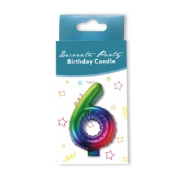 Κεράκι Rainbow Aριθμός 6 Κεράκι Rainbow Aριθμός 6