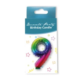 Κεράκι Rainbow Aριθμός 9 Κεράκι Rainbow Aριθμός 9