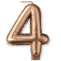Κεράκι Rosegold Αριθμός 4 Κεράκι Rosegold Αριθμός 4