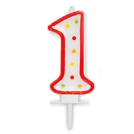 Κεράκι Τούρτας Aριθμός 1 πουά