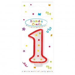 Κεράκι Τούρτας Aριθμός 1 πουά