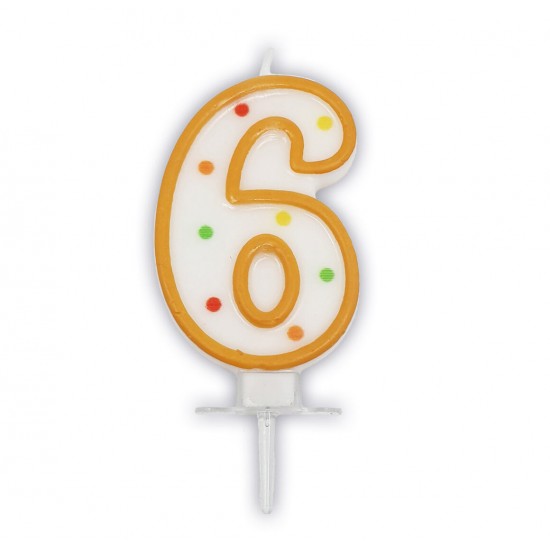Κεράκι Τούρτας Aριθμός 6 πουά