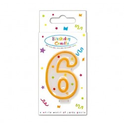 Κεράκι Τούρτας Aριθμός 6 πουά
