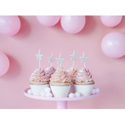 Κεράκια γενεθλίων Αστεράκια ασημί Κεράκια γενεθλίων Αστεράκια ασημί