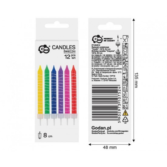 Κεράκια Γενεθλίων Crayons (12 τεμ)