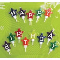 Κεράκια σε σχήμα αστεράκια "Happy Birthday" (13 τεμ) Κεράκια σε σχήμα αστεράκια "Happy Birthday" (13 τεμ)