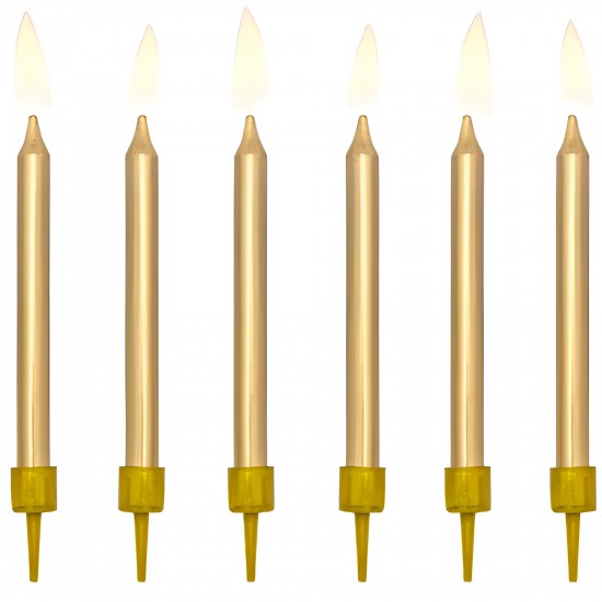 Κεράκια τούρτας Χρυσά (6 τεμ)