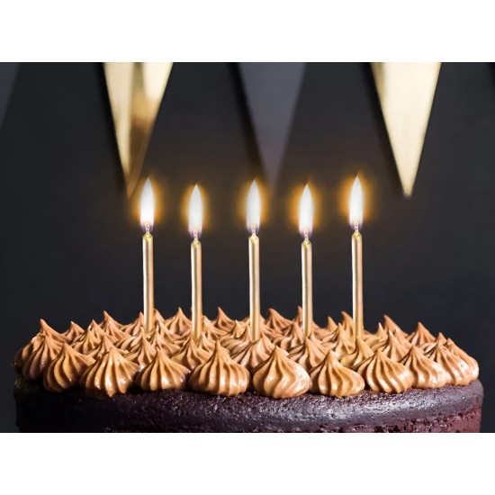 Κεράκια τούρτας Χρυσά (6 τεμ)