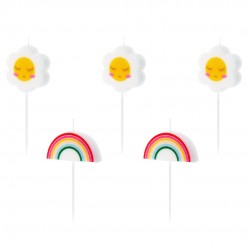 Κεράκια τούρτας Μαργαρίτες - Ουράνια Τόξα (5 τεμ) Κεράκια τούρτας Μαργαρίτες - Ουράνια Τόξα (5 τεμ)