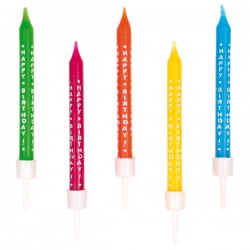 Κεράκια τούρτας Πολύχρωμα Happy Birthday (10 τεμ) Κεράκια τούρτας Πολύχρωμα Happy Birthday (10 τεμ)