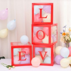 Κόκκινα Κουτιά διακόσμησης για μπαλόνια – LOVE Κόκκινα Κουτιά διακόσμησης για μπαλόνια – LOVE