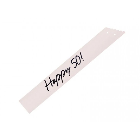 Κορδέλα "Happy 50" (κρεμ)