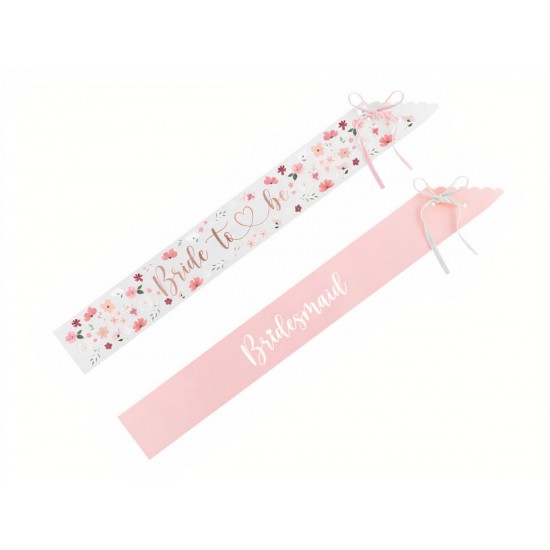 Κορδέλες μπάτσελορ Bride to be & Bridesmaid (6 τεμ)