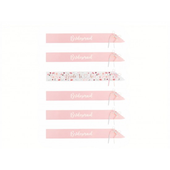 Κορδέλες μπάτσελορ Bride to be & Bridesmaid (6 τεμ)