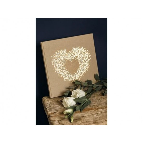 Κραφτ Βιβλίο Ευχών με χρυσή Καρδιά