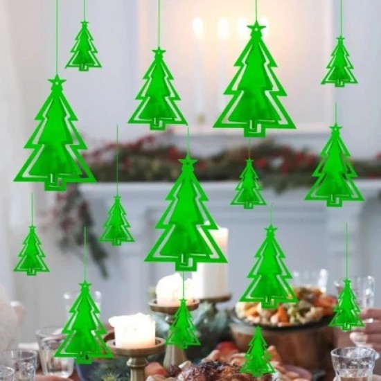 Χριστουγεννιάτικα κρεμαστά Διακοσμητικά Δεντράκια (15 τεμ) Χριστουγεννιάτικα κρεμαστά Διακοσμητικά Δεντράκια (15 τεμ)