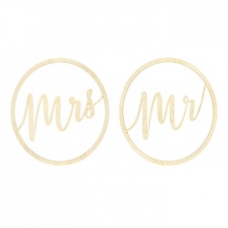 Ξύλινα κρεμαστά διακοσμητικά Mr & Mrs (2 τεμ) Ξύλινα κρεμαστά διακοσμητικά Mr & Mrs (2 τεμ)