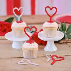 Ξύλινα Toppers για Cupcakes Καρδιές (6 τεμ) Ξύλινα Toppers για Cupcakes Καρδιές (6 τεμ)