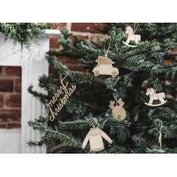 Ξύλινα xριστουγεννιάτικα στολίδια(10 τεμ)