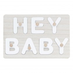 Ξύλινο Ευχολόγιο Παζλ 'Hey Baby' Ξύλινο Ευχολόγιο Παζλ 'Hey Baby'