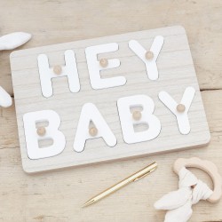 Ξύλινο Ευχολόγιο Παζλ 'Hey Baby' Ξύλινο Ευχολόγιο Παζλ 'Hey Baby'