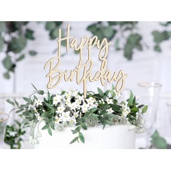 Ξύλινο topper τούρτας Happy Birthday Ξύλινο topper τούρτας Happy Birthday