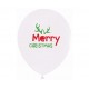 Λάτεξ Mπαλόνια Άσπρα Merry Christmas Ταρανδάκι (5 τεμ)