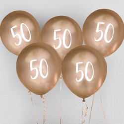 Λάτεξ Μπαλόνια χρυσά 50th Birthday (5 τεμ) Λάτεξ Μπαλόνια χρυσά 50th Birthday (5 τεμ)