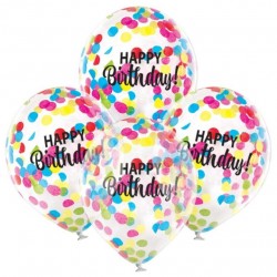 Λάτεξ μπαλόνια Happy Birthday με κομφετί (4 τεμ) Λάτεξ μπαλόνια Happy Birthday με κομφετί (4 τεμ)