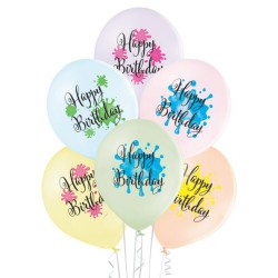 Λάτεξ μπαλόνια Happy Birthday Splash (6 τεμ) Λάτεξ μπαλόνια Happy Birthday Splash (6 τεμ)