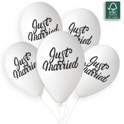 Λάτεξ Μπαλόνια Just Married (5 τεμ)