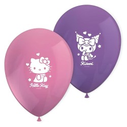 Latex Μπαλόνια Hello Kitty & Kuromi (8 τεμ)