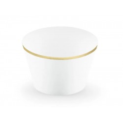 Λευκό Περιτύλιγμα για cupcakes με χρυσή λεπτομέρεια (6 τεμ) Λευκό Περιτύλιγμα για cupcakes με χρυσή λεπτομέρεια (6 τεμ)