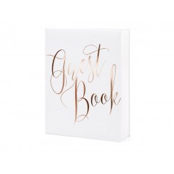 Λευκό Βιβλίο Ευχών Guest Book με rosegold γράμματα Λευκό Βιβλίο Ευχών Guest Book με rosegold γράμματα