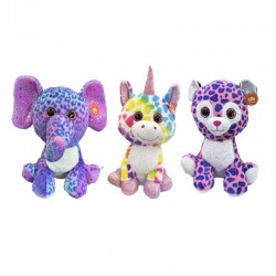 Λούτρινα πολύχρωμα ζωάκια 16cm