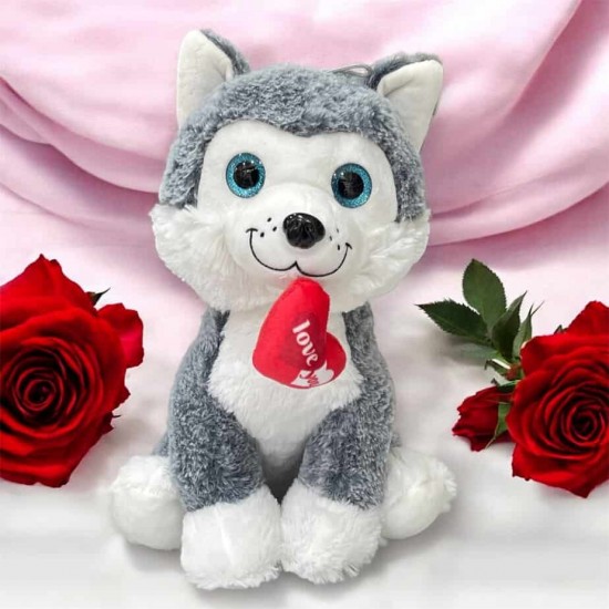 Λούτρινο Χάσκυ ''Love You'' 30cm