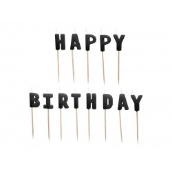 Μαύρα Κεράκια Happy Birthday(13 τεμ)