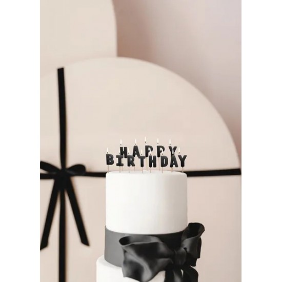 Μαύρα Κεράκια Happy Birthday(13 τεμ)